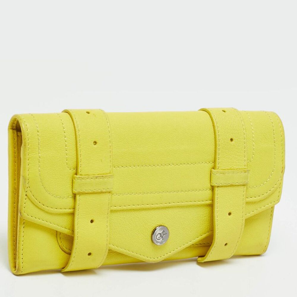 Proenza Schouler Ps1 Lime Yellow Leather Continental Wallet - Picture 3 of 7